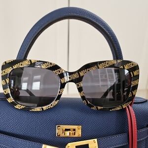 Authentic Moschino Black Cat Eye Square Sunglasses